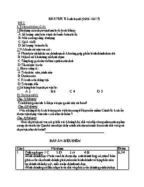Đề thi học kỳ II môn Sinh học Lớp 6 - Đề 2 (Có đáp án)